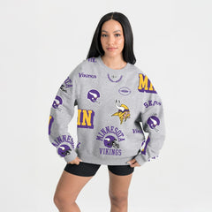 Minnesota Vikings Gameday Couture Women's Always On Repeat Fleece Sweatshirt - Heather Gray online