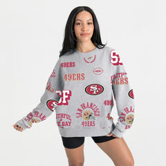 San Francisco 49ers Gameday Couture Women's Always On Repeat Fleece Sweatshirt - Heather Gray on sale