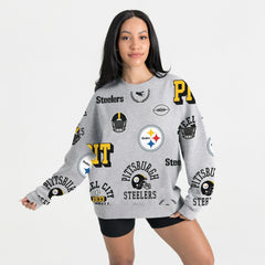 Pittsburgh Steelers Gameday Couture Women's Always On Repeat Fleece Sweatshirt - Heather Gray outlet