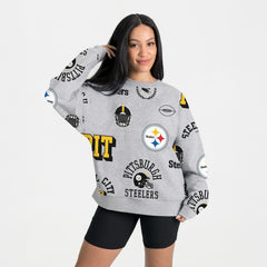 Pittsburgh Steelers Gameday Couture Women's Always On Repeat Fleece Sweatshirt - Heather Gray outlet