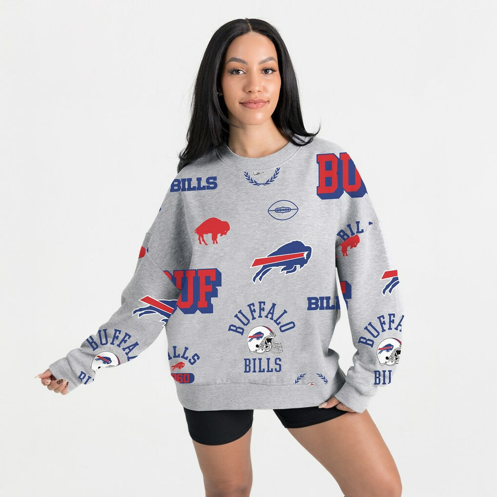 Buffalo Bills Gameday Couture Women's Always On Repeat Fleece Sweatshirt - Heather Gray cheap