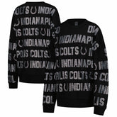 Indianapolis Colts Gameday Couture Women's Oversized Hype Era Rhinestone Text Sweatshirt - Black discount
