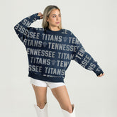 Tennessee Titans Gameday Couture Women's Oversized Hype Era Rhinestone Text Sweatshirt - Navy online