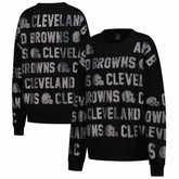 Cleveland Browns Gameday Couture Women's Oversized Hype Era Rhinestone Text Sweatshirt - Black cheap