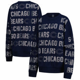 Chicago Bears Gameday Couture Women's Oversized Hype Era Rhinestone Text Sweatshirt - Navy sale