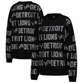 Detroit Lions Gameday Couture Women's Oversized Hype Era Rhinestone Text Sweatshirt - Black cheap