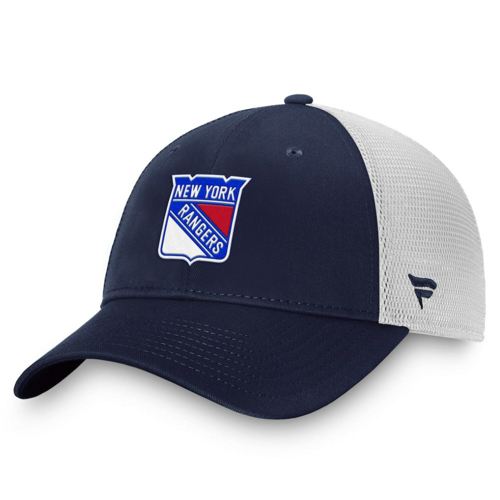 New York Rangers Fanatics Core Primary Logo Trucker Adjustable Hat - Blue/White Hats