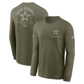 Dallas Cowboys 2025 Salute to Service Sideline Long Sleeve T-Shirt - Olive outlet