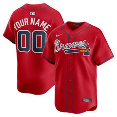 Atlanta Braves Alternate Limited Custom Jersey Red