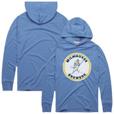 Milwaukee Brewers Homage Lightweight Raglan Tri-Blend Pullover Hoodie Powder Blue