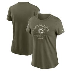 Miami Dolphins Women's 2025 Salute to Service Sideline T-Shirt - Olive online