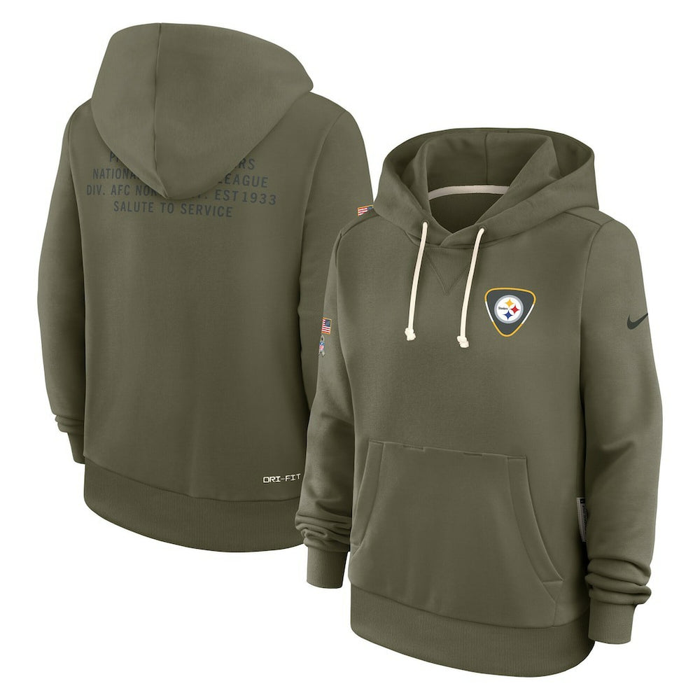 Pittsburgh Steelers Women's 2025 Salute to Service Sideline Standard Issue Dri-FIT Hoodie - Olive sale