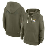 Pittsburgh Steelers Women's 2025 Salute to Service Sideline Standard Issue Dri-FIT Hoodie - Olive sale