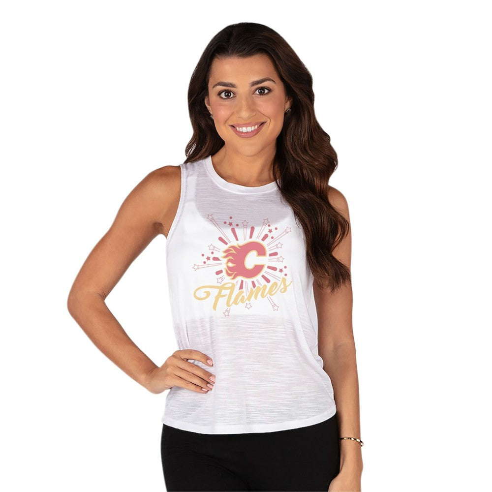 Calgary Flames Concepts Sport Women's Infuse Knit Tank Top - White Tank Top