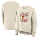 Vancouver Canucks Fanatics Women's Oversized Vintage Slice Pullover Sweatshirt - Cream Sweatshirts