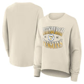 Pittsburgh Penguins Fanatics Women's Oversized Vintage Slice Pullover Sweatshirt - Cream Sweatshirts