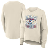 Colorado Avalanche Fanatics Women's Oversized Slice Pullover Sweatshirt - Cream Sweatshirts