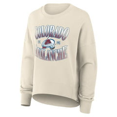 Colorado Avalanche Fanatics Women's Oversized Slice Pullover Sweatshirt - Cream Sweatshirts