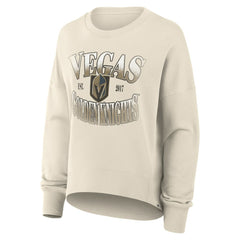 Vegas Golden Knights Fanatics Women's Oversized Slice Pullover Sweatshirt - Cream Sweatshirts