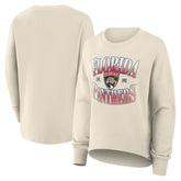 Florida Panthers Fanatics Women's Oversized Slice Pullover Sweatshirt - Cream Sweatshirts