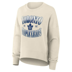 Toronto Maple Leafs Fanatics Women's Oversized Slice Pullover Sweatshirt - Cream Sweatshirts
