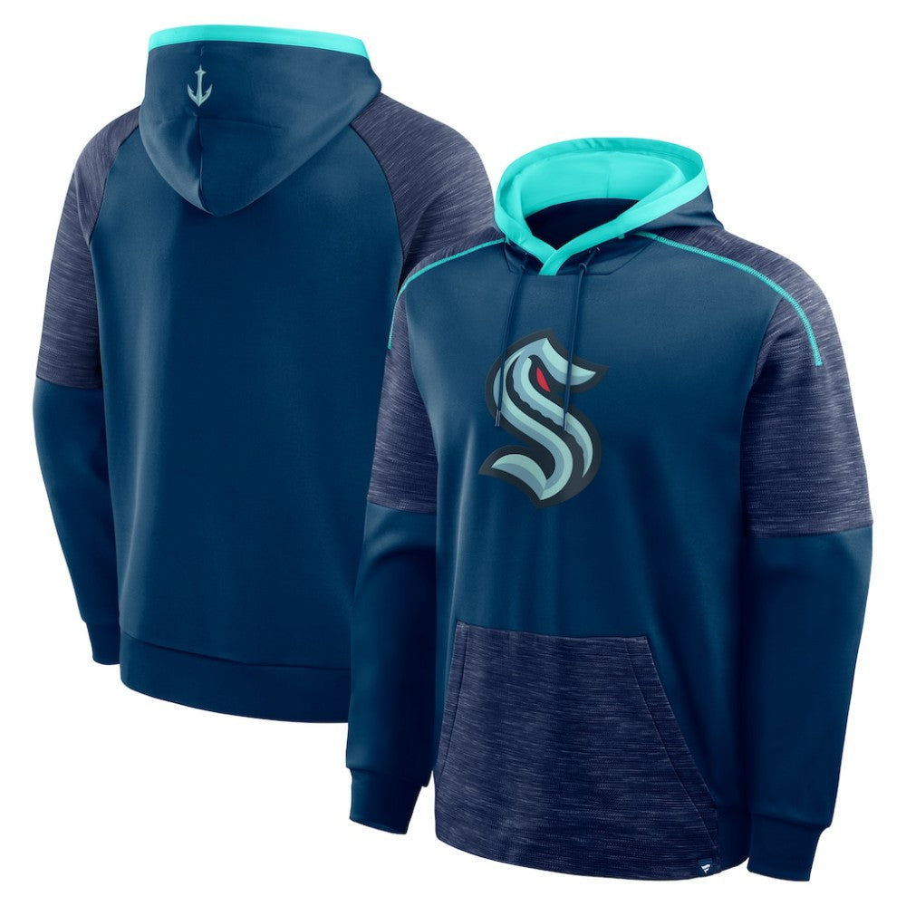 Seattle Kraken Fanatics Goaltender Defender Pullover Hoodie - Deep Sea Blue Hoodies