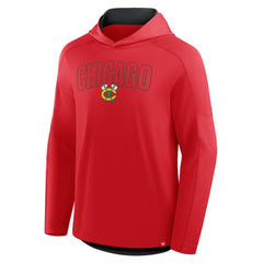 Chicago Blackhawks Fanatics Penalty Shot Long Sleeve Hoodie T-Shirt - Red T-shirts