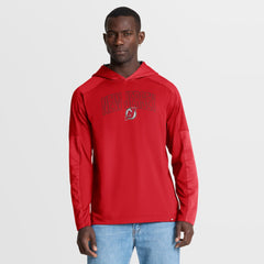 New Jersey Devils Fanatics Penalty Shot Long Sleeve Hoodie T-Shirt - Red T-shirts
