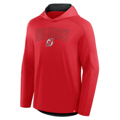 New Jersey Devils Fanatics Penalty Shot Long Sleeve Hoodie T-Shirt - Red T-shirts
