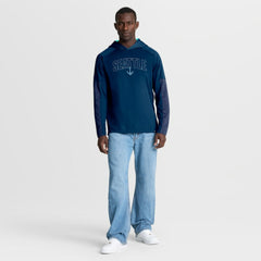 Seattle Kraken Fanatics Penalty Shot Long Sleeve Hoodie T-Shirt - Deep Sea Blue T-shirts