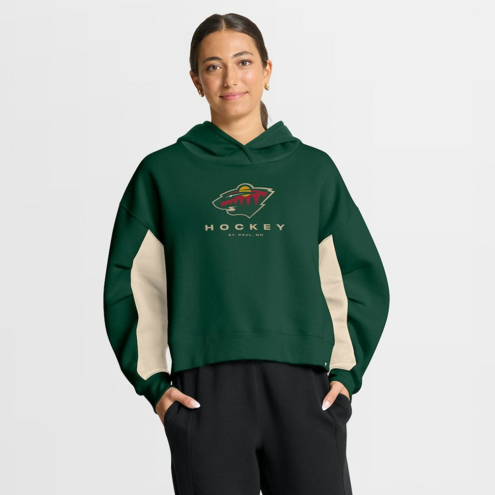 Minnesota Wild Fanatics Women's Back Check Boxy Hoodie - Green Hoodies