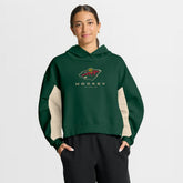 Minnesota Wild Fanatics Women's Back Check Boxy Hoodie - Green Hoodies