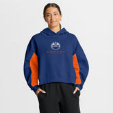 Edmonton Oilers Fanatics Women's Back Check Boxy Hoodie - Royal Hoodies