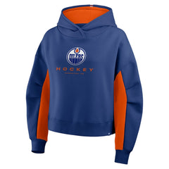 Edmonton Oilers Fanatics Women's Back Check Boxy Hoodie - Royal Hoodies