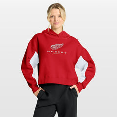 Detroit Red Wings Fanatics Women's Back Check Boxy Hoodie - Red Hoodies