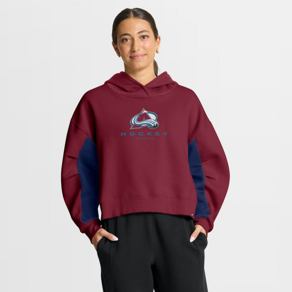 Colorado Avalanche Fanatics Women's Back Check Boxy Hoodie - Burgundy Hoodies