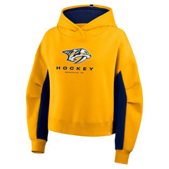 Nashville Predators Fanatics Women's Back Check Boxy Hoodie - Gold Hoodies