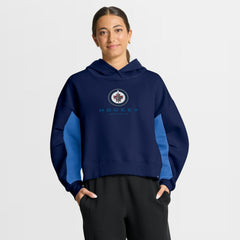 Winnipeg Jets Fanatics Women's Back Check Boxy Hoodie - Navy Hoodies