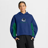 Vancouver Canucks Fanatics Women's Back Check Boxy Hoodie - Blue Hoodies