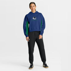 Vancouver Canucks Fanatics Women's Back Check Boxy Hoodie - Blue Hoodies