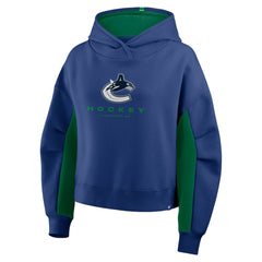 Vancouver Canucks Fanatics Women's Back Check Boxy Hoodie - Blue Hoodies