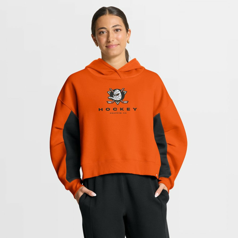 Anaheim Ducks Fanatics Women's Back Check Boxy Hoodie - Orange Hoodies