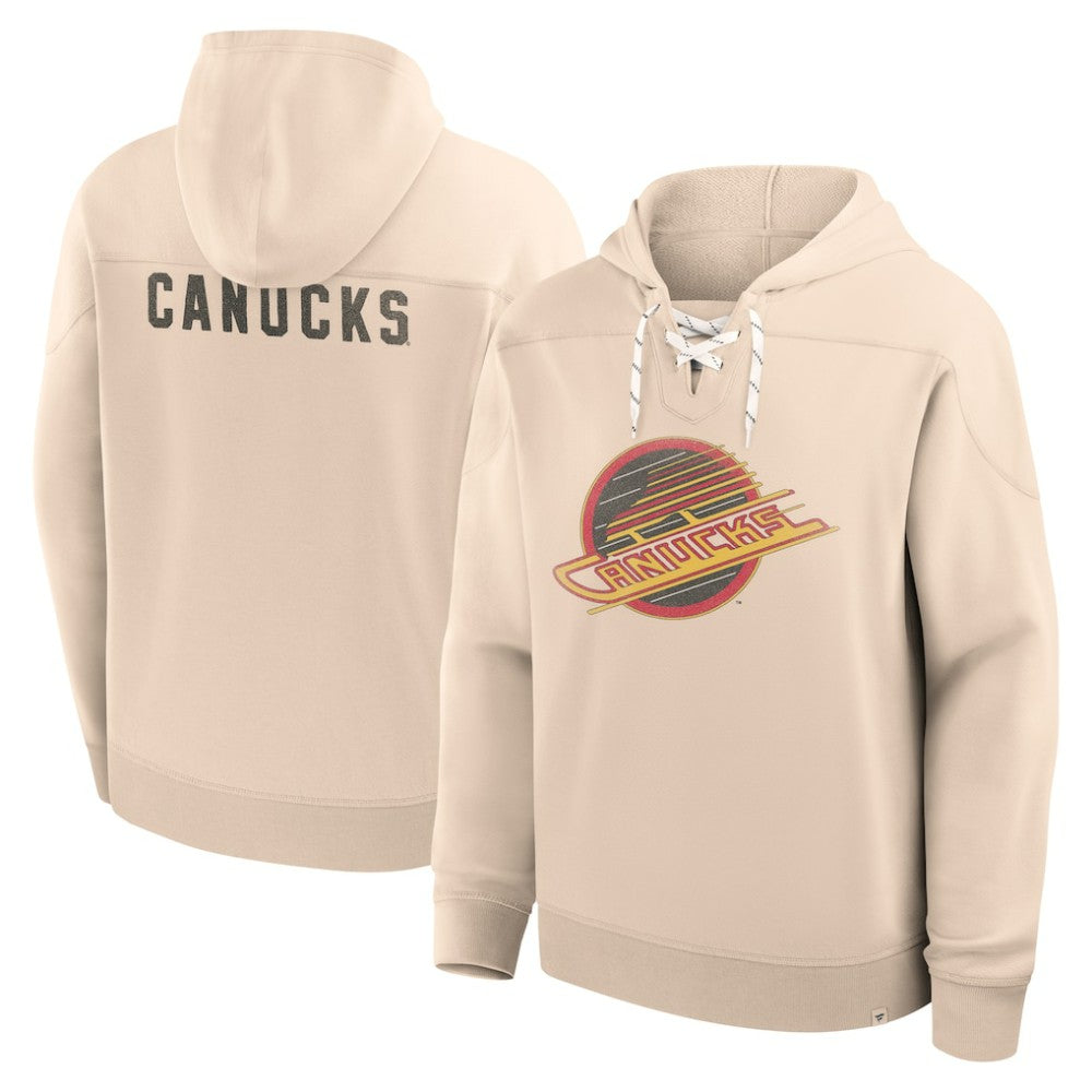 Vancouver Canucks Fanatics Vintage Hoodie - Cream Hoodies