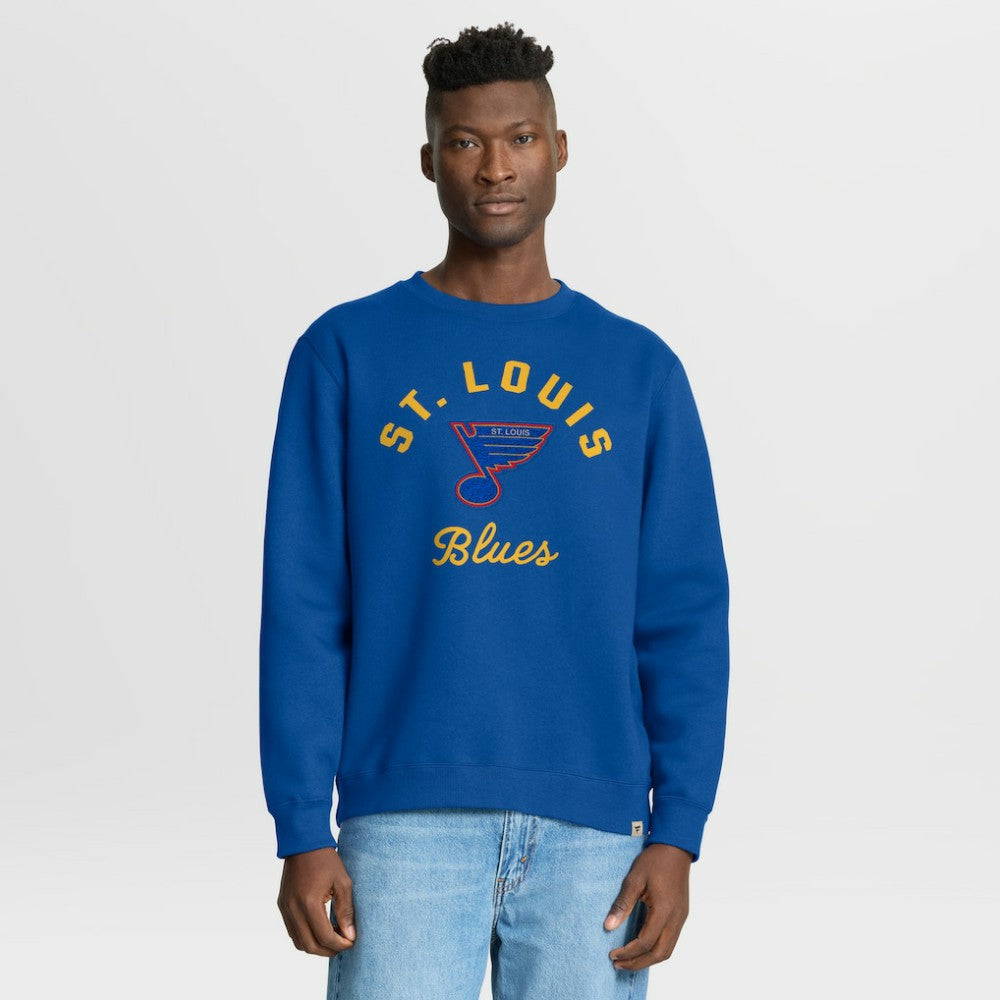 St. Louis Blues Fanatics Vintage Stickler Sweatshirt - Blue Sweatshirts