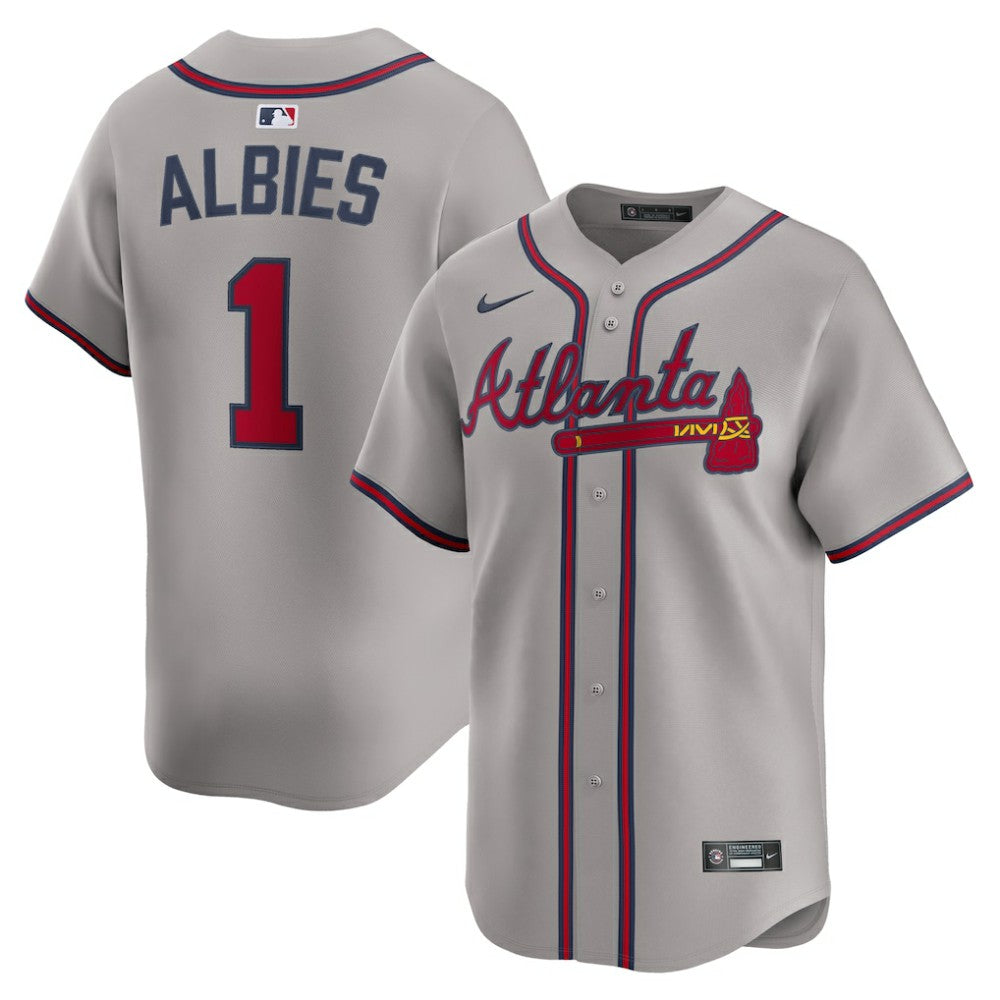 Ozzie Albies Atlanta Braves Road Limited Player Jersey Gray