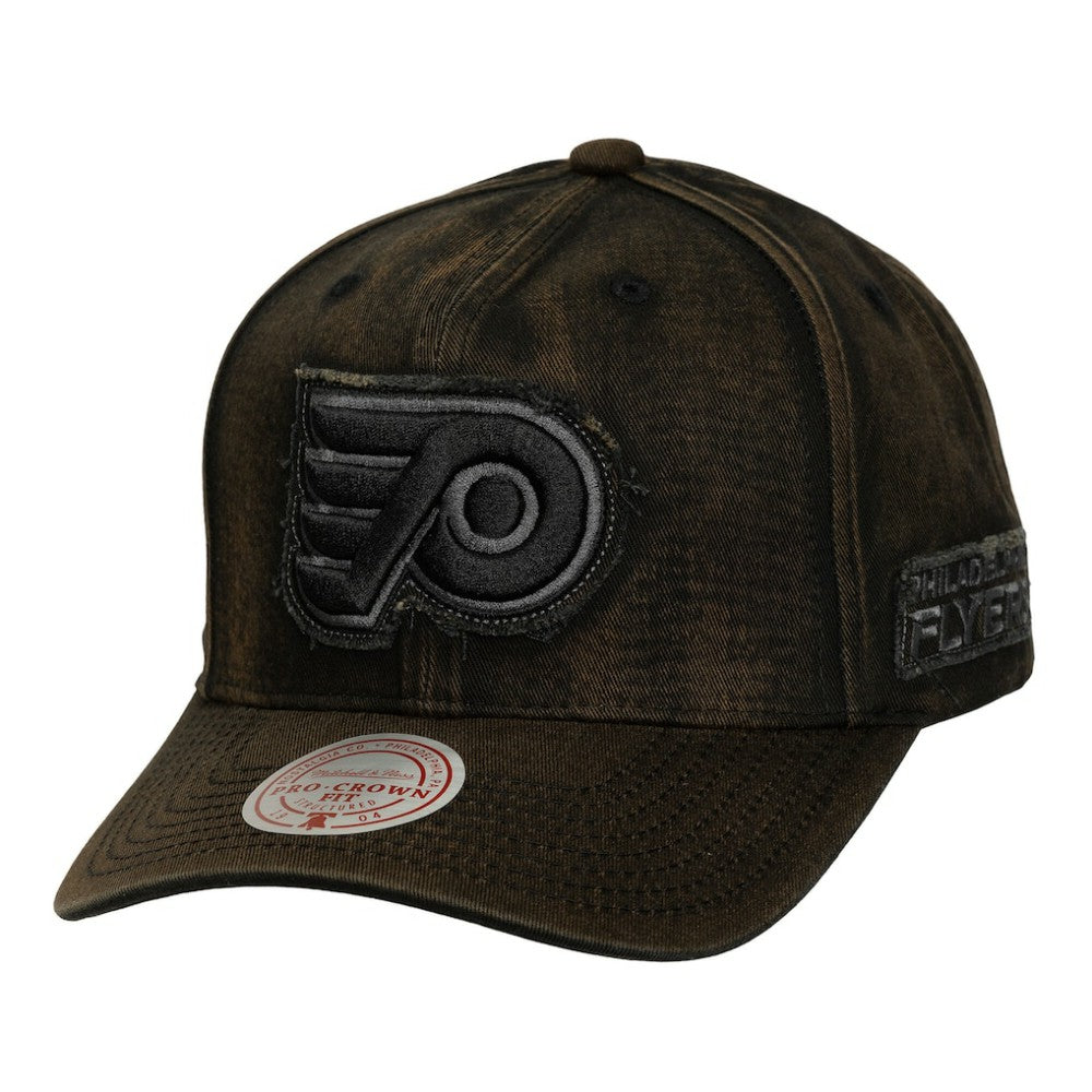 Philadelphia Flyers Mitchell & Ness Downtown Snow Wash Pro-Crown Adjustable Hat - Black Hats