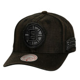 Boston Bruins Mitchell & Ness Downtown Snow Wash Pro-Crown Adjustable Hat - Black Hats