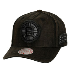 Boston Bruins Mitchell & Ness Downtown Snow Wash Pro-Crown Adjustable Hat - Black Hats