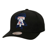 Philadelphia 76ers Tilted Pro Pinch Adjustable Hat - Black shop