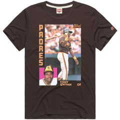 Tony Gwynn San Diego Padres Homage 1984 Topps Baseball Card Player T-Shirt Brown